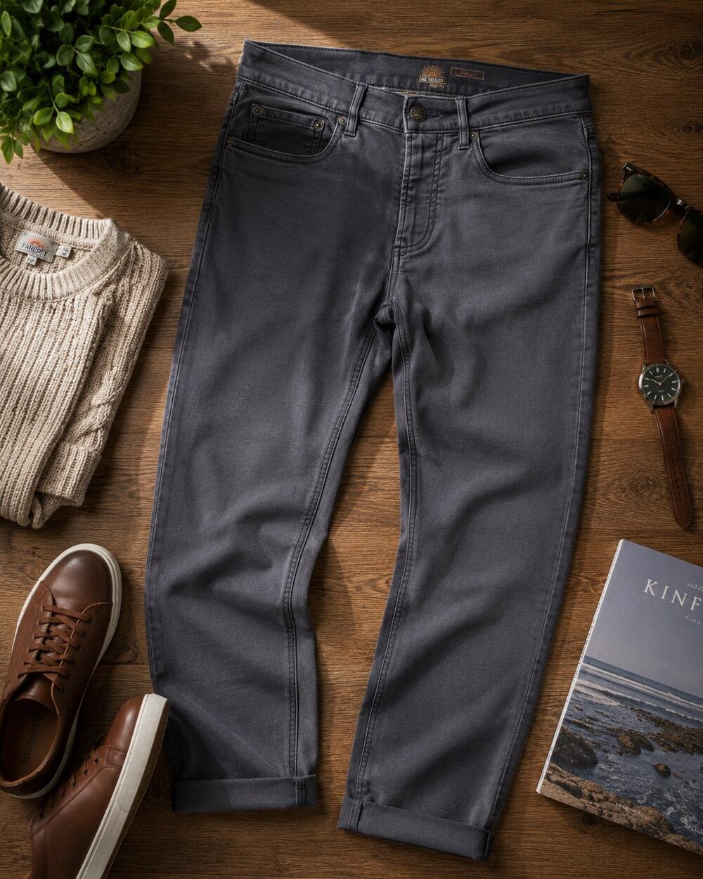 Faherty Men’s Stretch 5 Pocket Jeans Gray Size 30x32 Soft Premium Pants